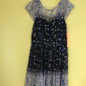 NWT Betsy Johnson Dress Blue Flowers